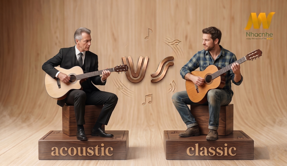 So sánh guitar classic và acoustic